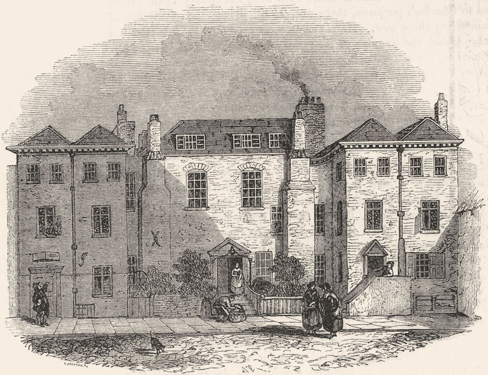 POLITICS. Cromwell's House 1845 old antique vintage print picture